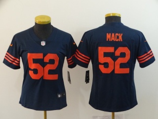 Woman Chicago Bears 52 Khalil Mack Vapor Untouchable Limited Jersey Blue Orange Number