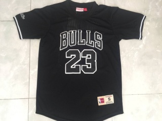 Chicago Bulls 23 Michael Jordan Basketball Jersey Black Short Sleeve Mesh