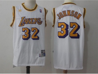 Los Angeles Lakers 32 Magic Johnson Throwback Jersey White