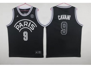 Jordan X Paris Saint-Germain #9 Edinson Cavani Basketball Jersey Black