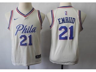 Nike Youth Philadelphia 76ers #21 Joel Embiid Cream City Jersey