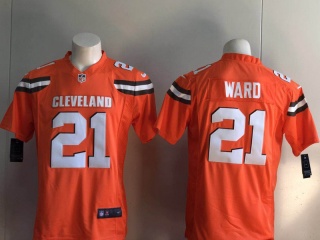 Cleveland Browns 21 Denzel Ward Vapor Limited Football Jersey Orange