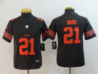 Youth Cleveland Browns #21 Denzel Ward Vapor Untouchable Limited Jersey Brown