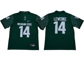 Michigan State Spartans #14 Brain Lewerke Vapor Limited Jersey Green