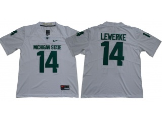 Michigan State Spartans #14 Brain Lewerke Vapor Limited Jersey White