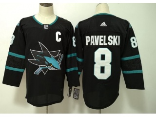 Adidas San Jose Sharks Jerseys #8 Joe Pavelski Hockey Jersey Black