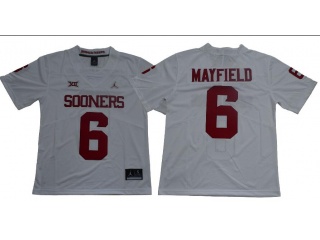 NCAA Oklahoma Sooners 6 Baker Mayfield Limited Football Jersey 2018 White Vapor