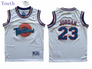 Youth Michael Jordan Jersey 23 Tune Squad Space Jam Movie Basketball White