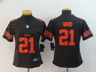 Womens Cleveland Browns 21 Denzel Ward Color Rush Limited Jersey Brown