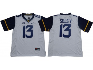 West Virginia Mountaineers #13 David Sills V College Football Jerseys White