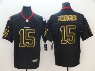 Kansas City Chiefs #15 Patrick Mahomes Untouchable Limited Jersey Black Lights Vapor