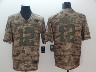 Green Bay Packers 12 Aaron Rodgers Nike Salute to Service Limited Jersey Camo