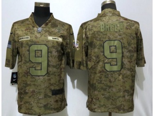 New Orleans Saints #9 Drew Brees Nike Salute to Service Limited Jersey Camo