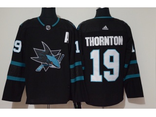 Adidas San Jose Sharks #19 Joe Thornton Hockey Jersey Black