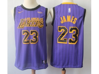 Nike Los Angeles Lakers #23 LeBron James City Jersey Purple