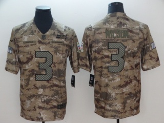 Seattle Seahawks #3 Russell Wilson Salute to Service Limited Jersey Camo