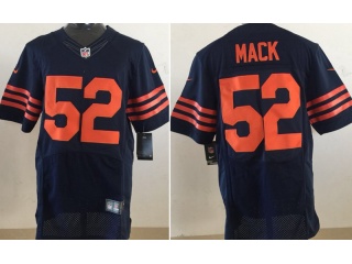 Chicago Bears 52 Khalil Mack Elite Football Jersey Blue with Orange Number
