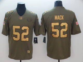 Chicago Bears #52 Khalil Mack Salute To Service Limited Jersey Olive With Golden Number