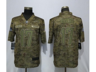 Los Angeles Chargers #17 Philip Rivers Salute to Servie Limited Jersey Nike Camo