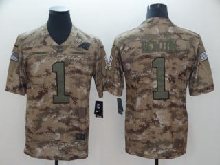 Carolina Panthers 1 Cam Newton Salute to Servie Limited Jersey Nike Camo