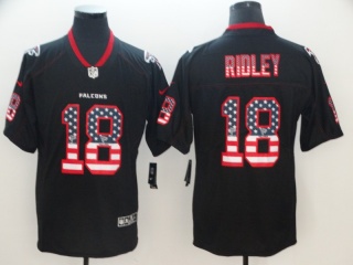 Atlanta Falcons 18 Calvin Ridley Vapor Untouchable Limited Jersey Black USA Flag