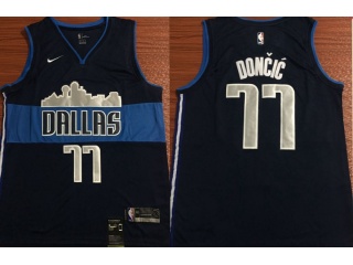 Nike Dallas Mavericks #77 Luka Doncic Swingman Jersey Navy Blue