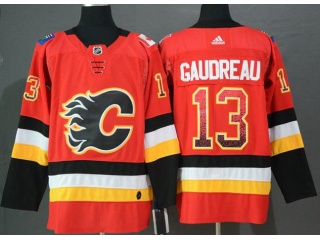 Adidas Calgary Flames #13 Johnny Gaudreau Drift Fashion Hockey Jersey Red