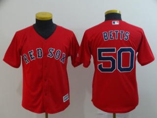 Boston Red Sox 50 Mookie Betts Youth Baseball Jersey