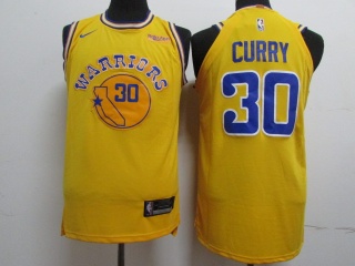 Nike Golden State Warriors 30 Stephen Curry Basketball Jersey Yellow Player 2019 Season