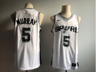 Nike San Antonio Spurs 5 Dejounte Murray Black Basketball Jersey White Swingman
