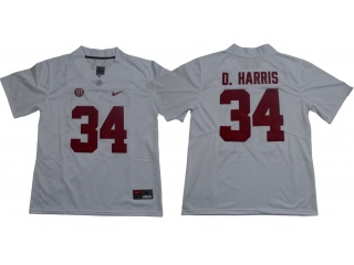 Alabama Crimson Tide #34 Damien Harris Limited Jersey White