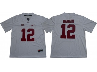 Alabama Crimson #12 Joe Namath Limited Jersey White