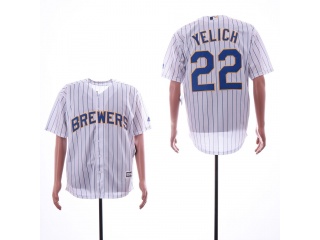 Milwaukee Brewers 22 Christian Yelich Cool Base Baseball Jersey White