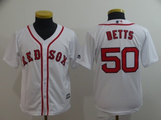Boston Red Sox 50 Mookie Betts Youth Baseball Jersey White