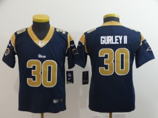 Youth Los Angeles Rams #30 Todd Gurley II Vapor Limited Football Jersey Navy Blue