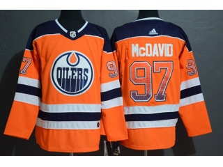 Adidas Edmonton Oilers #97 Connor McDavid Drift Fashion Jersey Orange