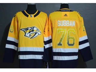 Adidas Nashville Predators #76 P.K. Subban Drift Fashion Jersey Yellow