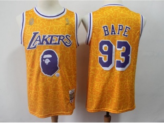 Bape X Mitchell & Ness Lakers 93 Jersey Yellow