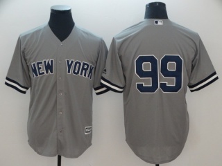 New York Yankees #99 Aaron Judge No Name Cool Base Jersey Grey