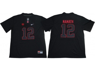 Alabama Crimson #12 Joe Namath Lights Out Limited Jersey Black
