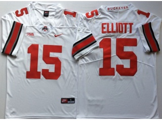 Ohio State Buckeyes #15 Ezekiel Elliott Limited College Football Jersey White
