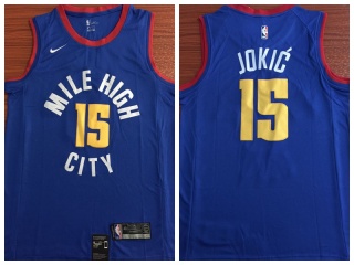 Nike Denver Nuggets 15 Nikola Jokić Basketball Jersey Royal Blue Mile High City