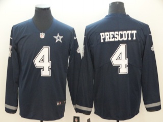 Dallas Cowboys #4 Dak Prescott Long Sleeves Vapor Untouchable Limited Jersey Blue