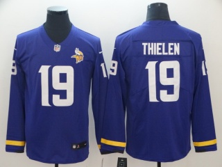 Minnesota Vikings #19 Adam Thielen Long Sleeves Vapor Untouchable Limited Jersey Purple