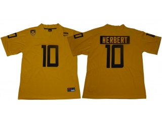 Oregon Duck #10 Justin Herbert College Football Jersey Yellow