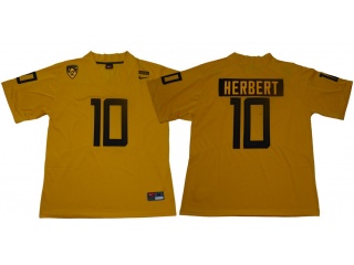 Oregon Duck #10 Justin Herbert College Football Jersey Yellow