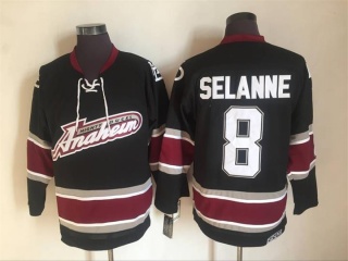 Anaheim Ducks #8 Teemu Selanne Throwback Jersey Black