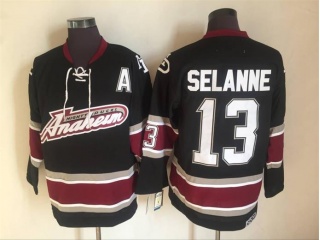 Anaheim Ducks #13 Teemu Selanne Throwback Jersey Black