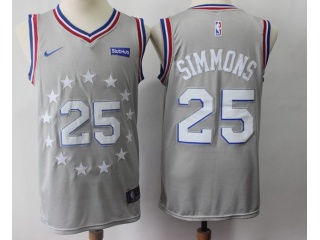 Nike Philadelphia 76ers #25 Ben Simmons City Jersey Grey