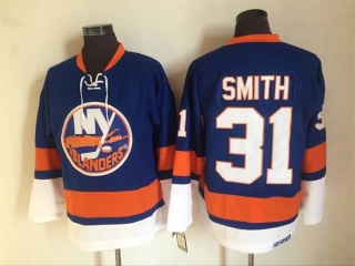 New York Islanders #31 Billy Smith Throwback Hockey Jersey Blue
